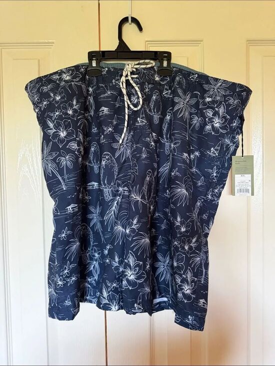 Goodfellow & Co Tops - Goodfellow & Co Navy Floral Beach Tunic with Drawstring